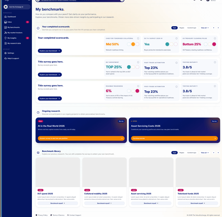 ValueXchange benchmarks overview interface