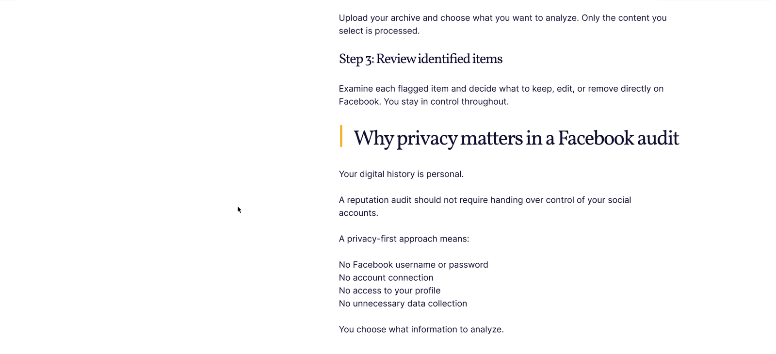 MyRep job seeker social media audit article with a step-by-step guide and privacy-first checklist